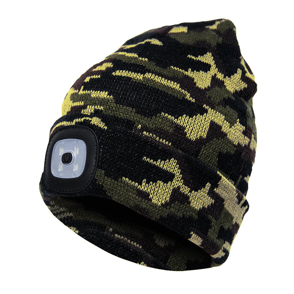 LED Beanie Hat for Night Jogging and Walking