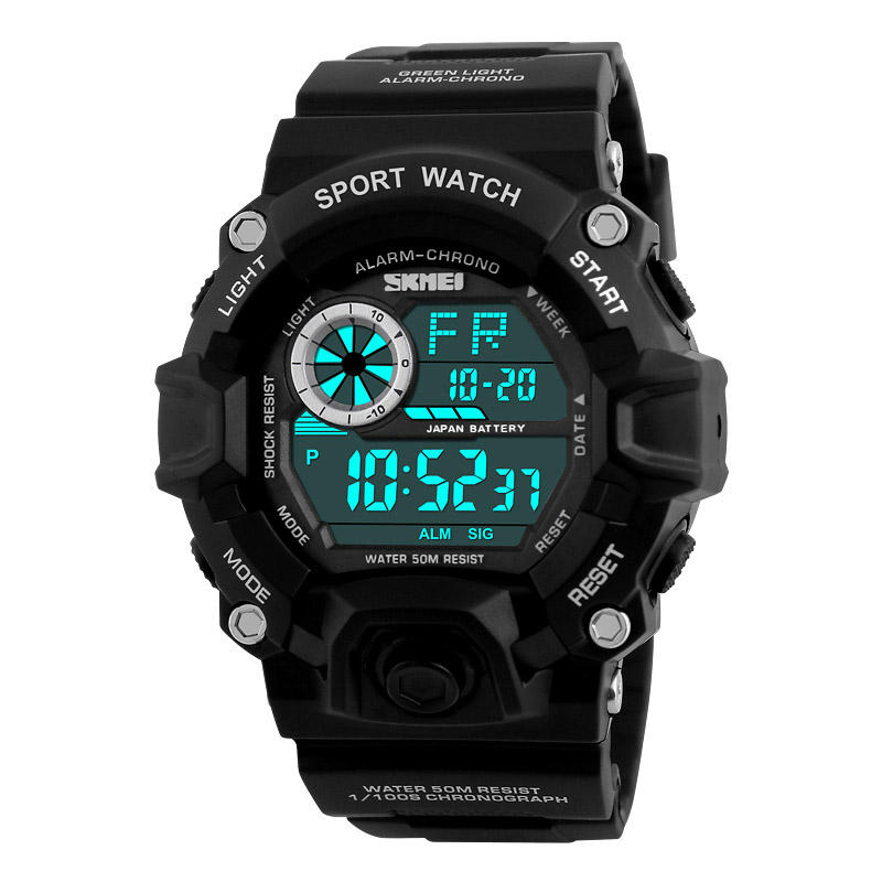 Digital Watch Fashion Multi-funcional Sports Chronograph 50M Waterproof Men Wrist Watch