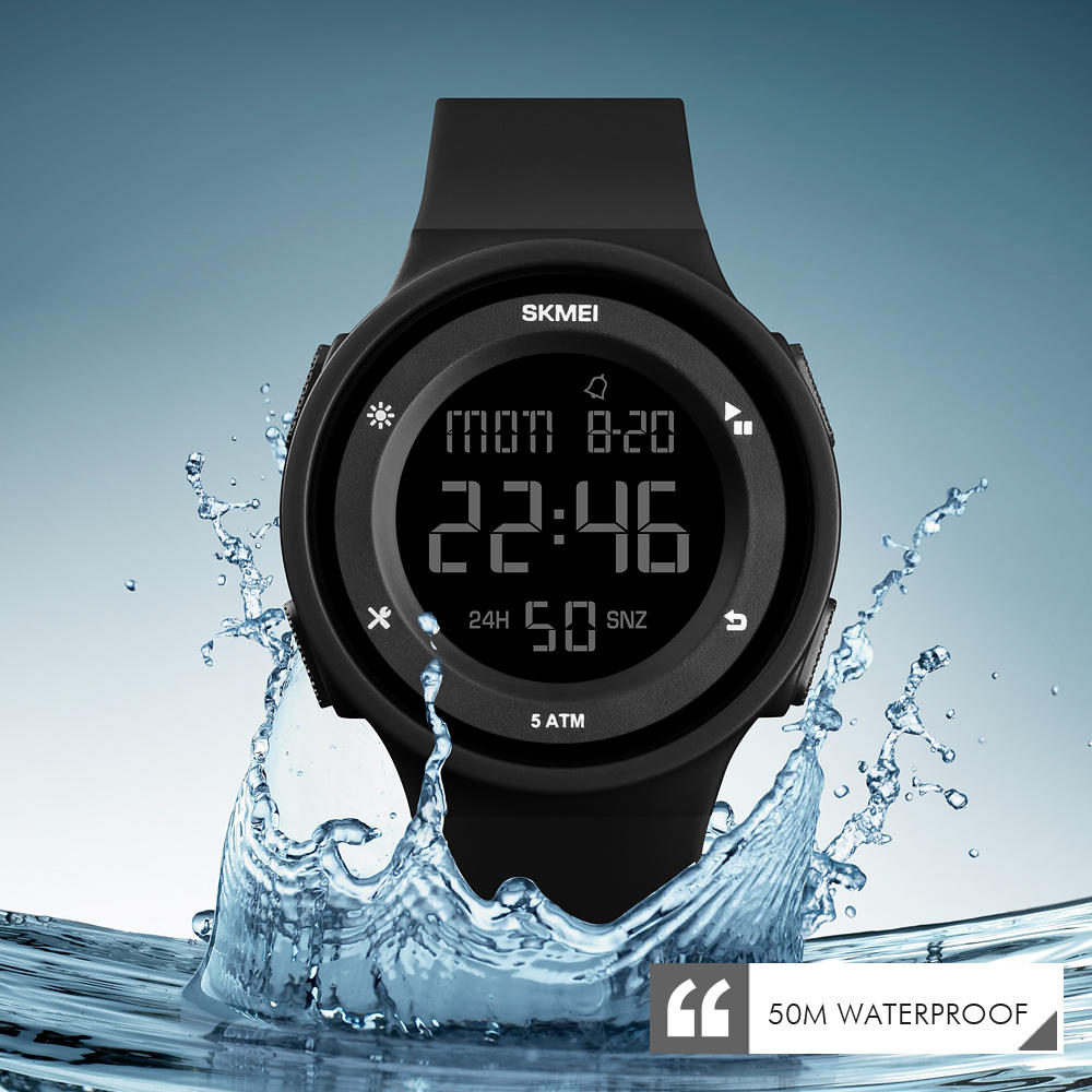 Fashion Silicone Waterproof LED Outdoor Sport Digital Watch