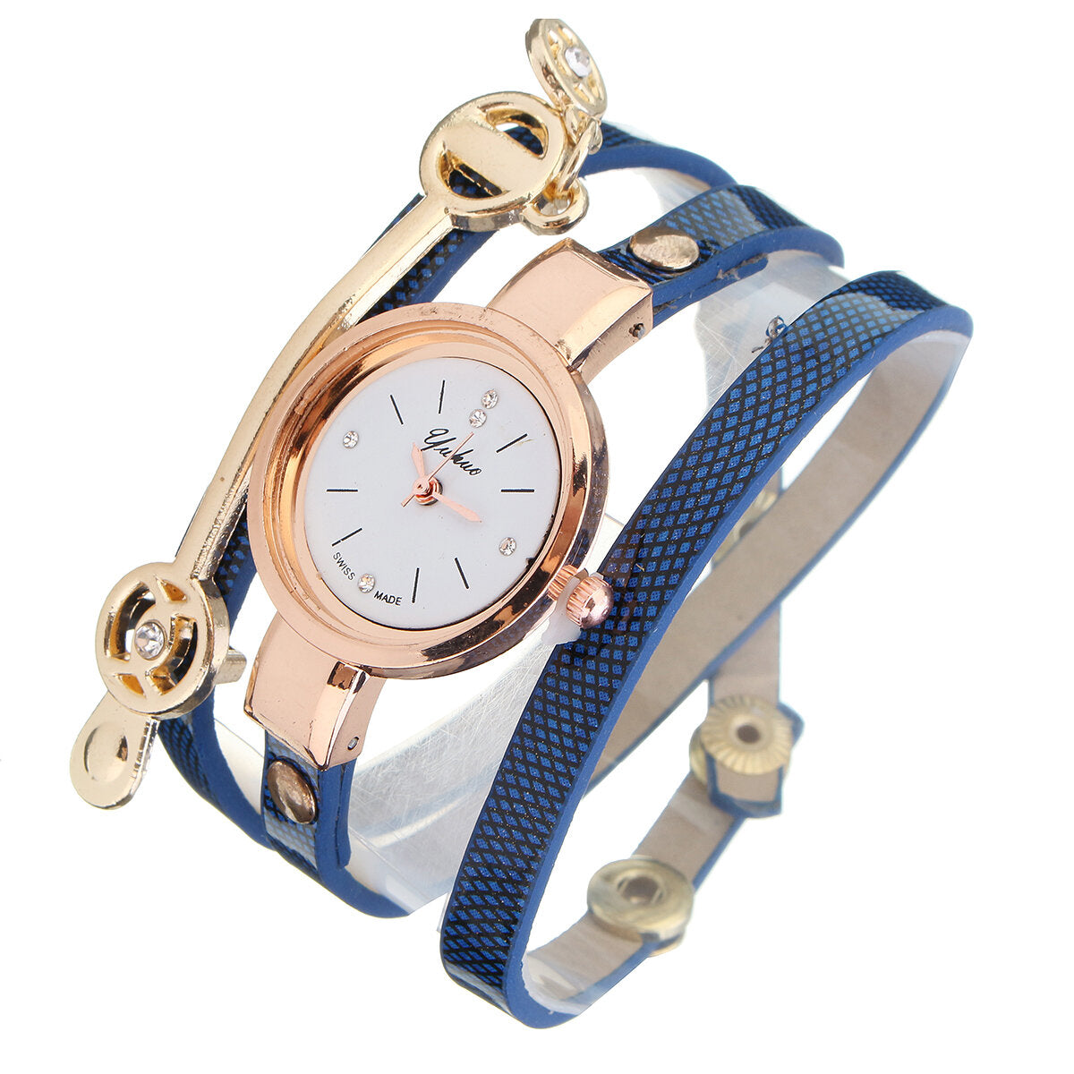 PU Leather Strap Simple Crystal Dial Women Watch Ladies Dress Quartz Watch