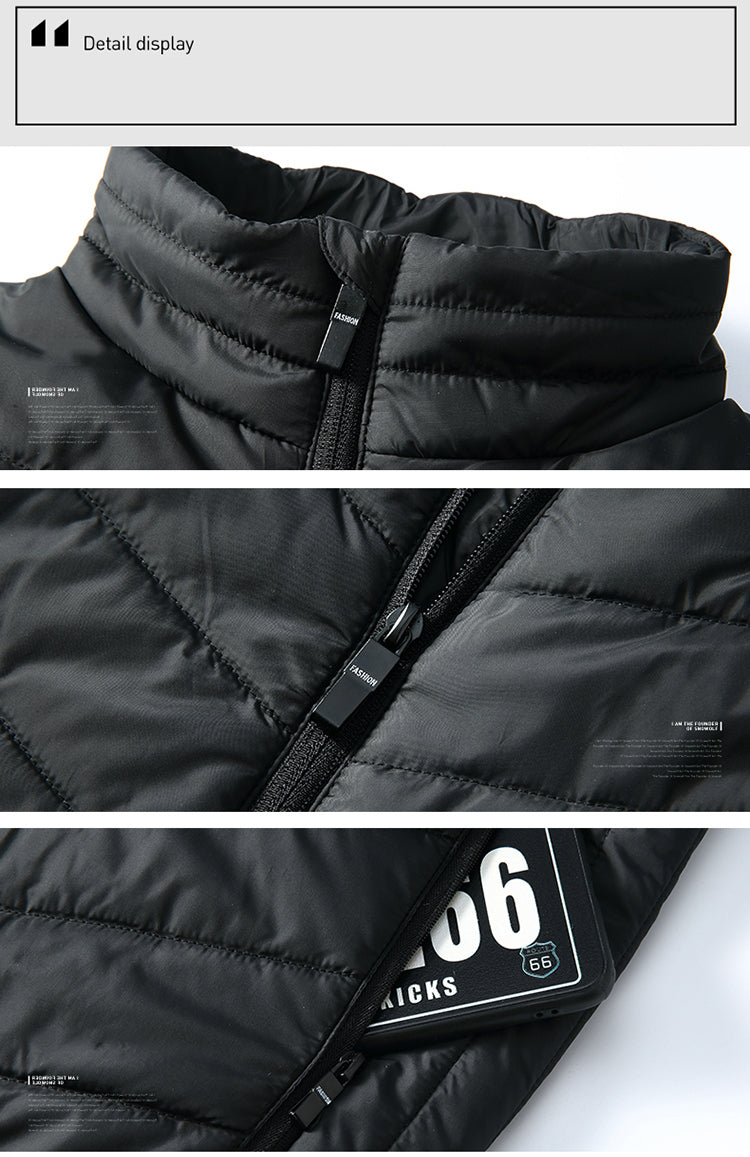 USB Heated Hooded Jacket: 3-Temp Control for Back, Abdomen & Neck Warmth