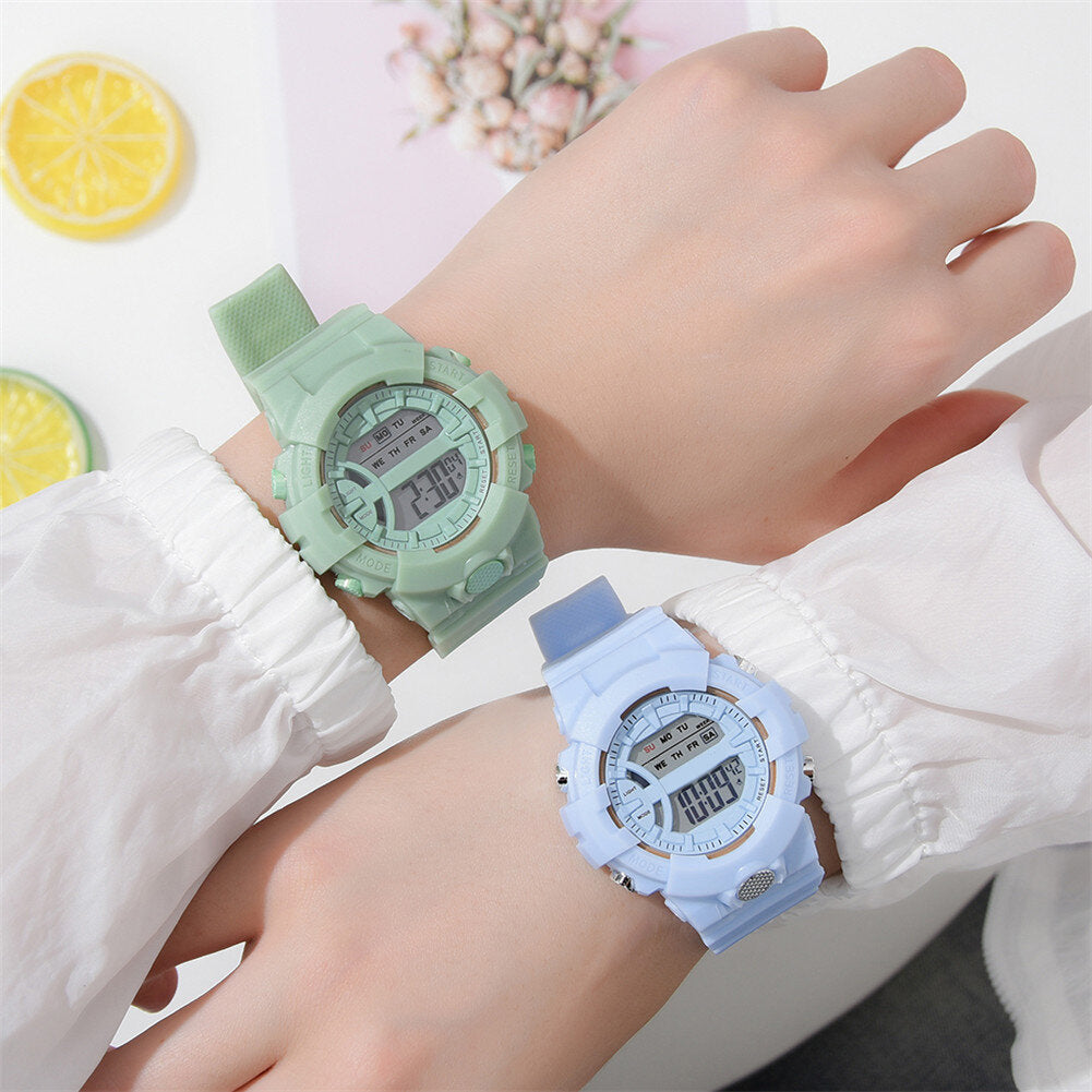 Casual Time Week Display Silicone Strap LED Digital Watch Women Watch