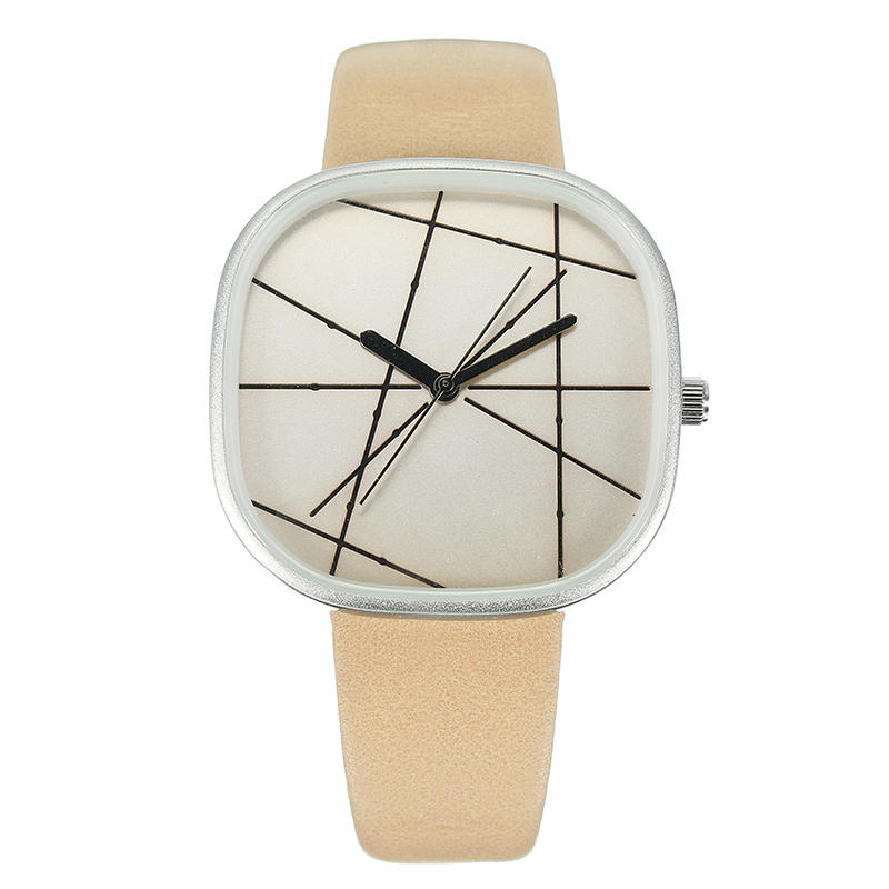 Unisex Square Dial Leather Strap Fashion Watch