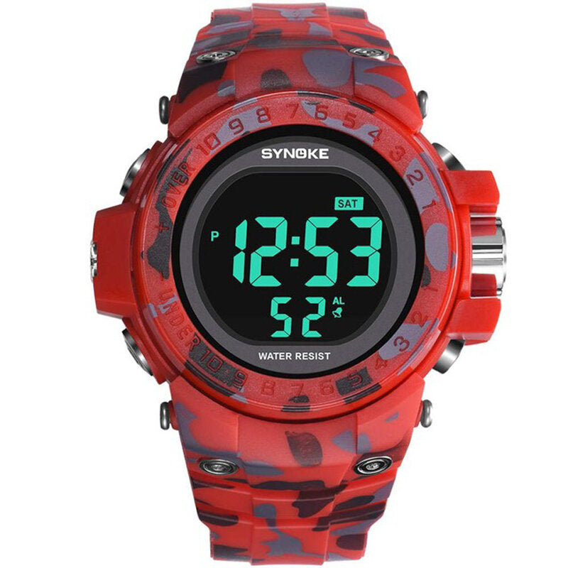 Men Watch Waterproof Week Display Alarm EL Light Camouflage Digital Watch