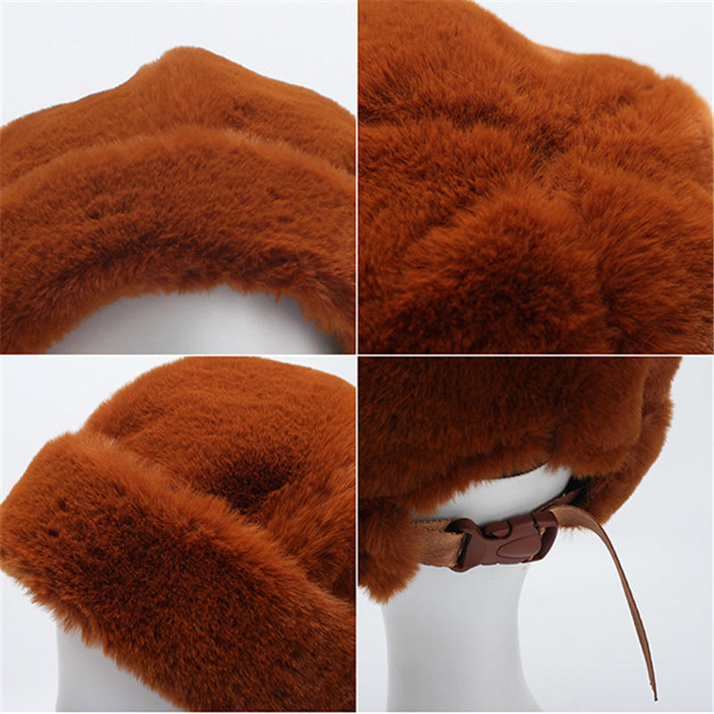 Women's Adjustable Winter Fur Hat - Soft, Warm, Brimless Design