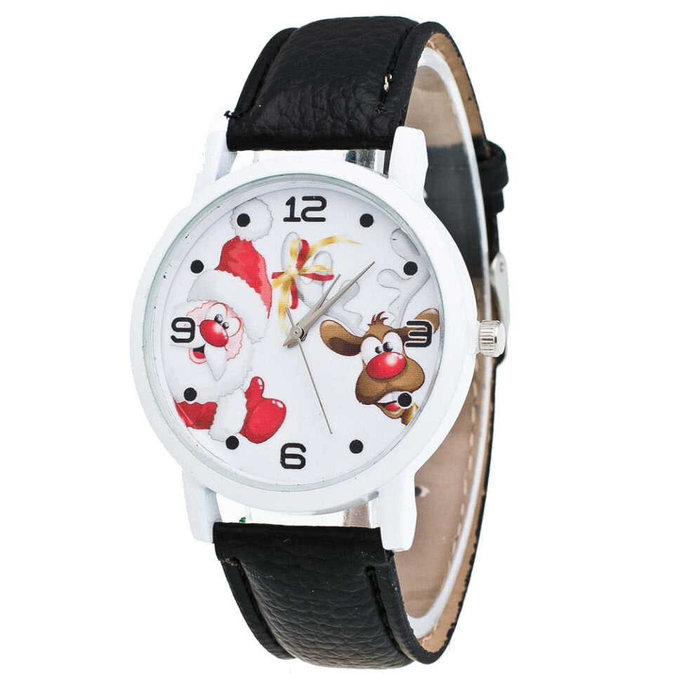 Cartoon Santa and Elk Pattern Fashion Cute Kid Watch Children Quartz Watch