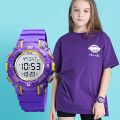 Sport Children Watch Date Week Display Countdown Stopwatch 5ATM Waterproof LED Light Kids Digital Watch