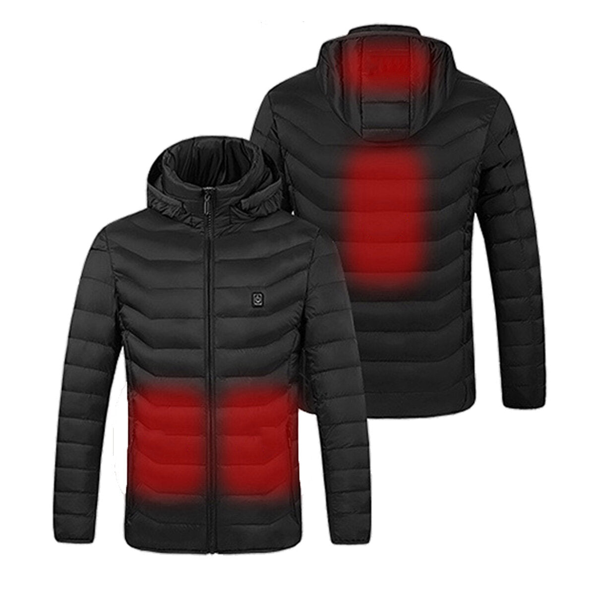 USB Heated Vest Jacket with 4 Heating Zones, 3 Temperature Levels, Warm Electric Coat