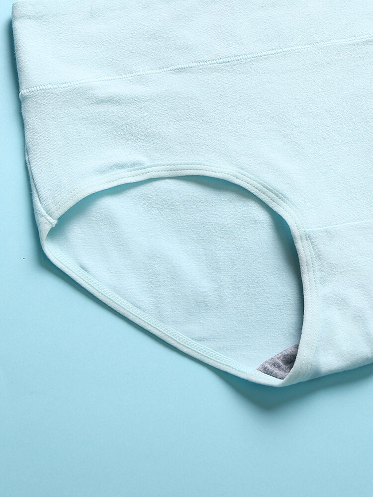 Women's High Waist Stripe Cotton Panties with Wide Waistband