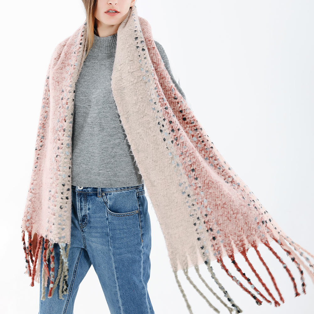 Women's Vintage Cashmere-Feel Tassel Scarf Shawl - Winter Warmth