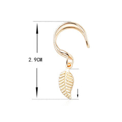 U Shaped Ear Clip Multicolor Leaf Pendant Single Earring Sweet Earring For Women