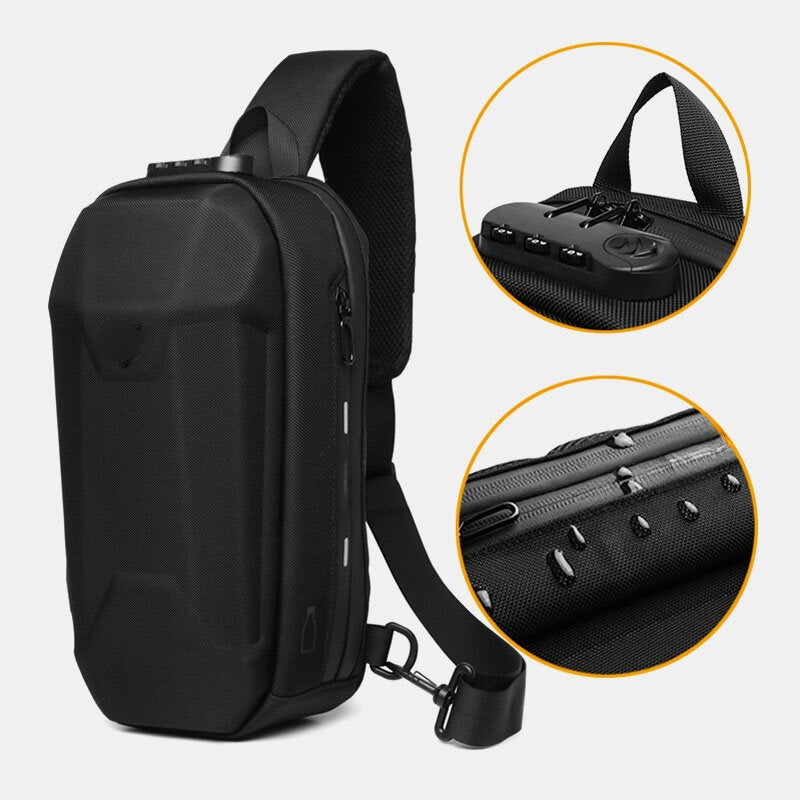 Men's Anti-theft Waterproof USB Charging Crossbody Sling Bag