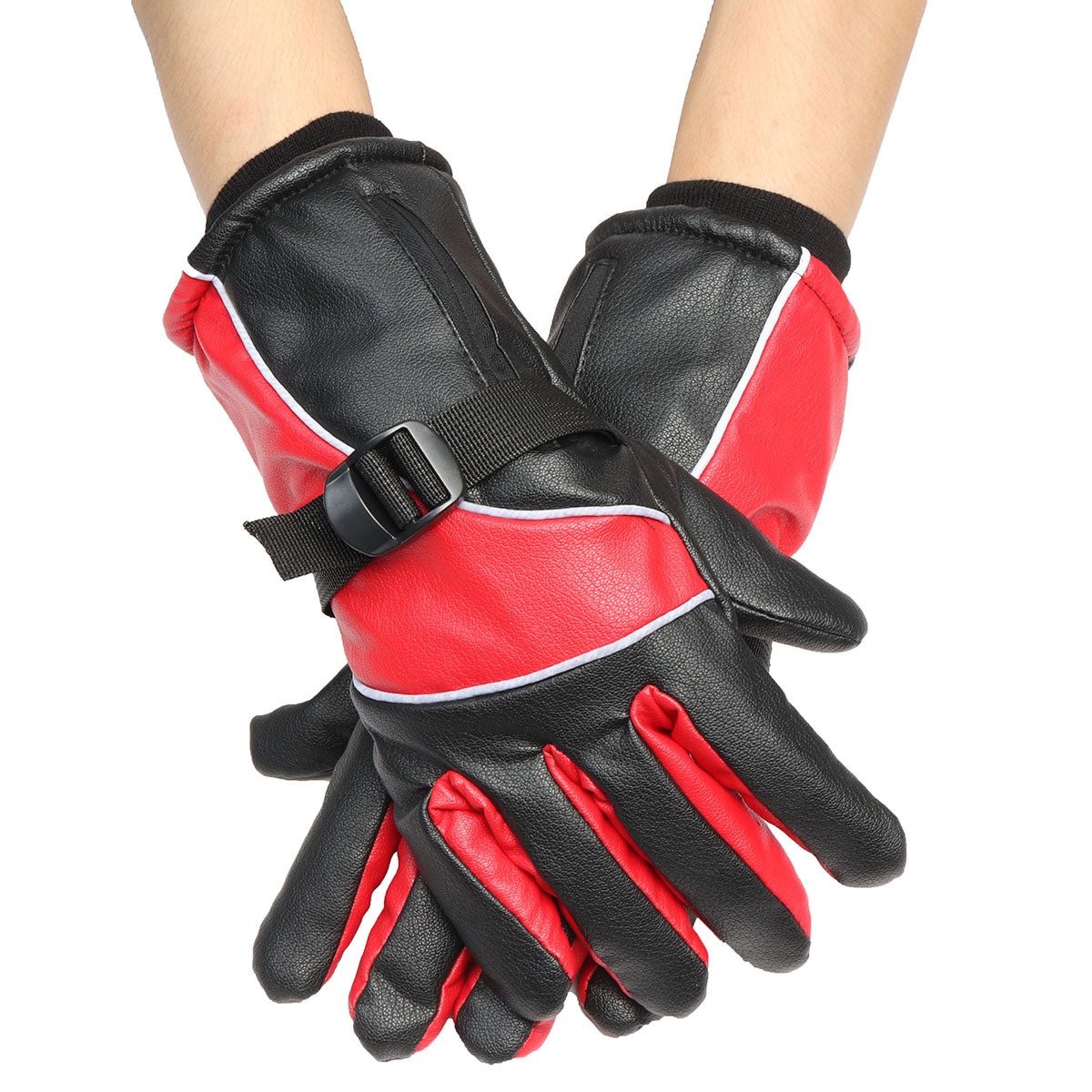 Waterproof 4000mAh Rechargeable Heated Motorcycle Gloves with Thick Velvet