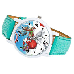 Cartoon Santa Claus and Snowfield Pattern Cute Kid Watch Fashion Children Quartz Watch