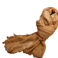 Women's Ethnic Style Cotton Scarf Shawl - Warm, Solid, Dirty Dyed for Autumn/Winter