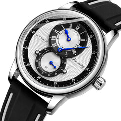 Fashion Men Automatic Watch Creative Dial Leather Strap Mechanical Watch