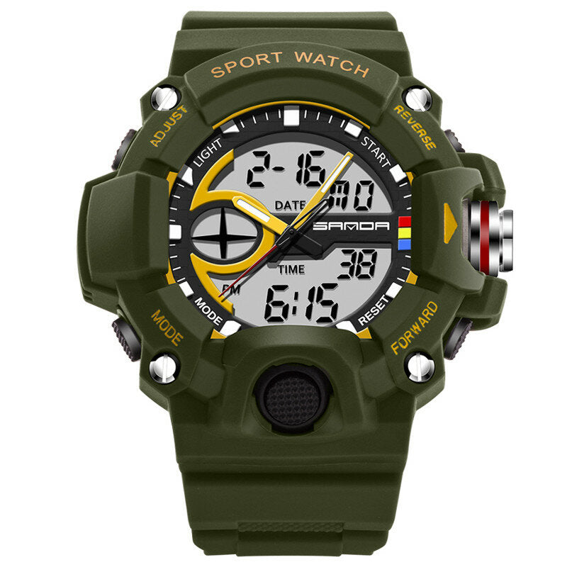 Dual Display Multi-function Sport Stopwatch Outdoor Fashion Men Digital Watch