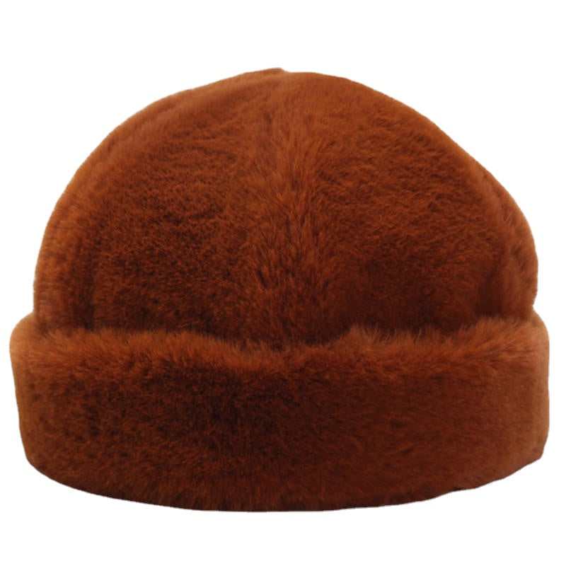 Women's Adjustable Winter Fur Hat - Soft, Warm, Brimless Design