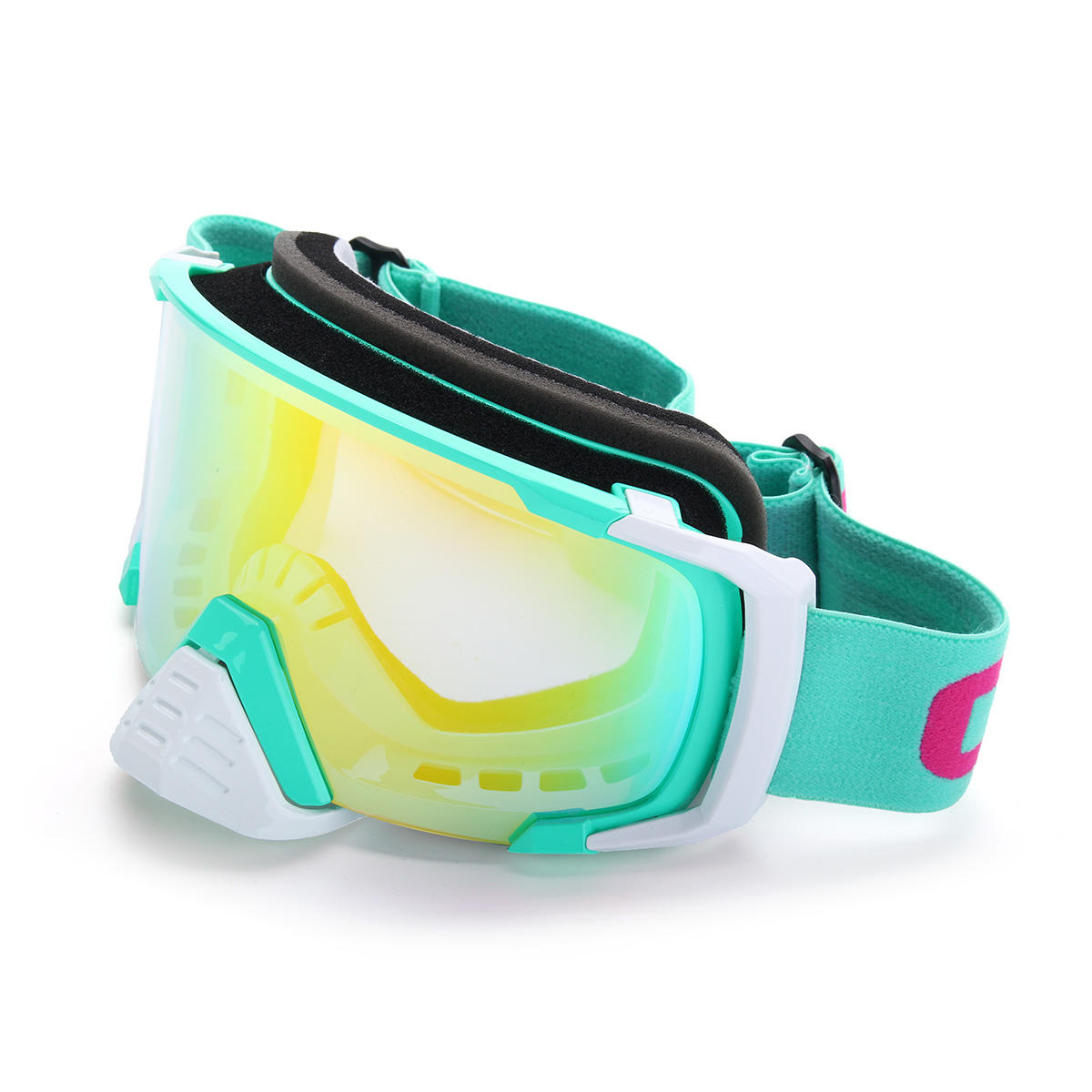 Motorcycle Anti Fog Dumb Goggles Snowmobike SKI Lens Spherical green Frame