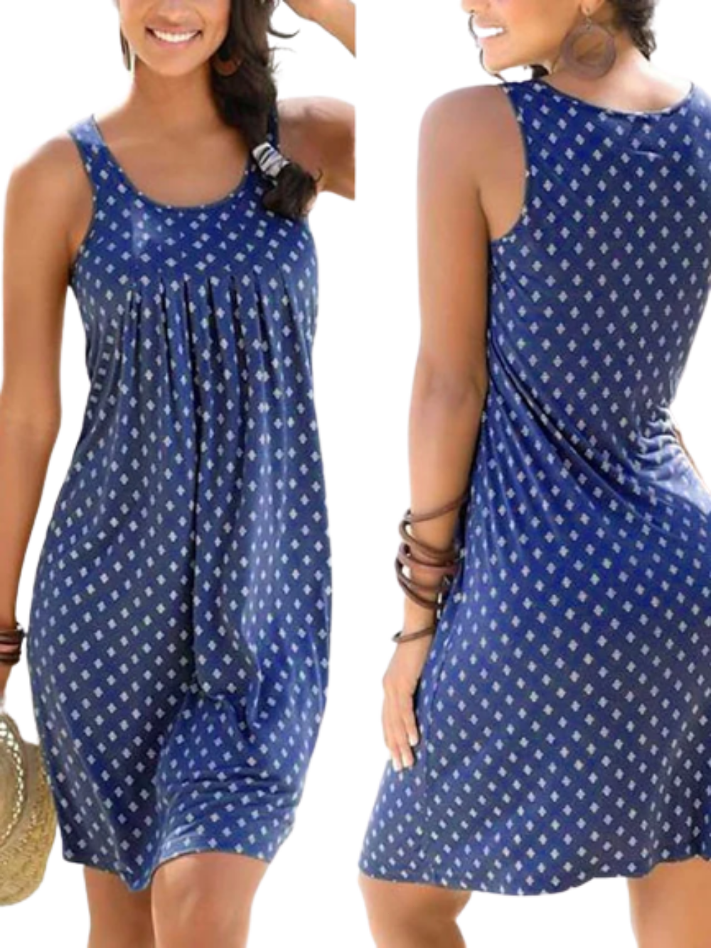 Women's Sleeveless Print Casual Boho Dresses