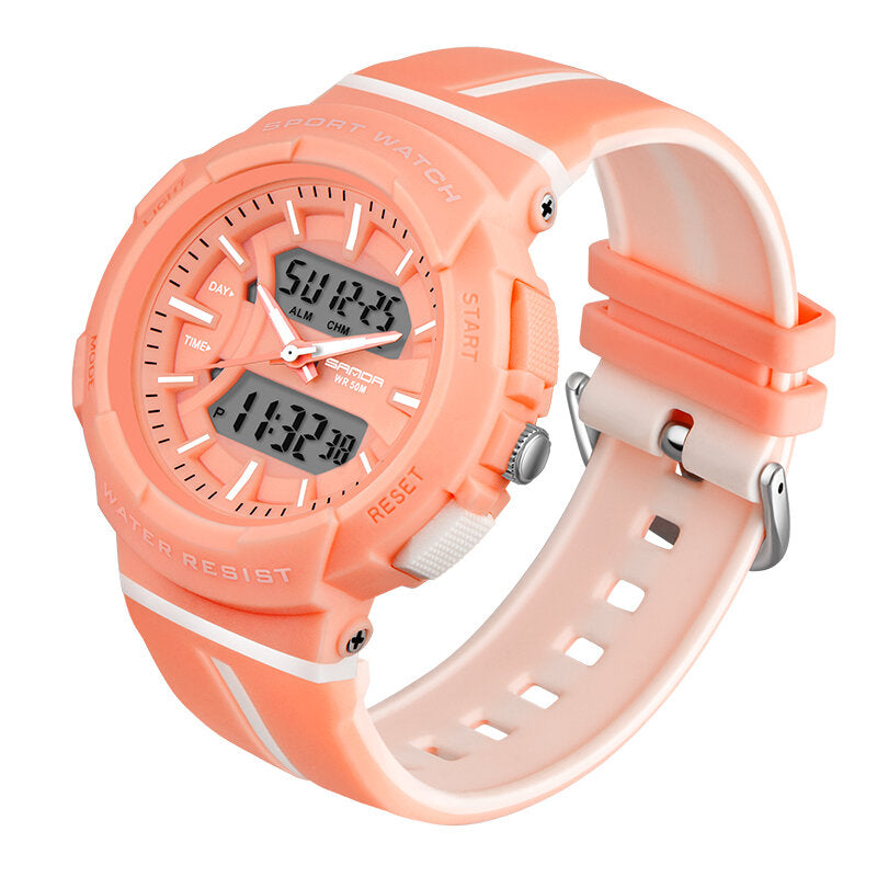 Freash Color Fashion Style Luminous Display Shockproof Dual Display Digital Watch