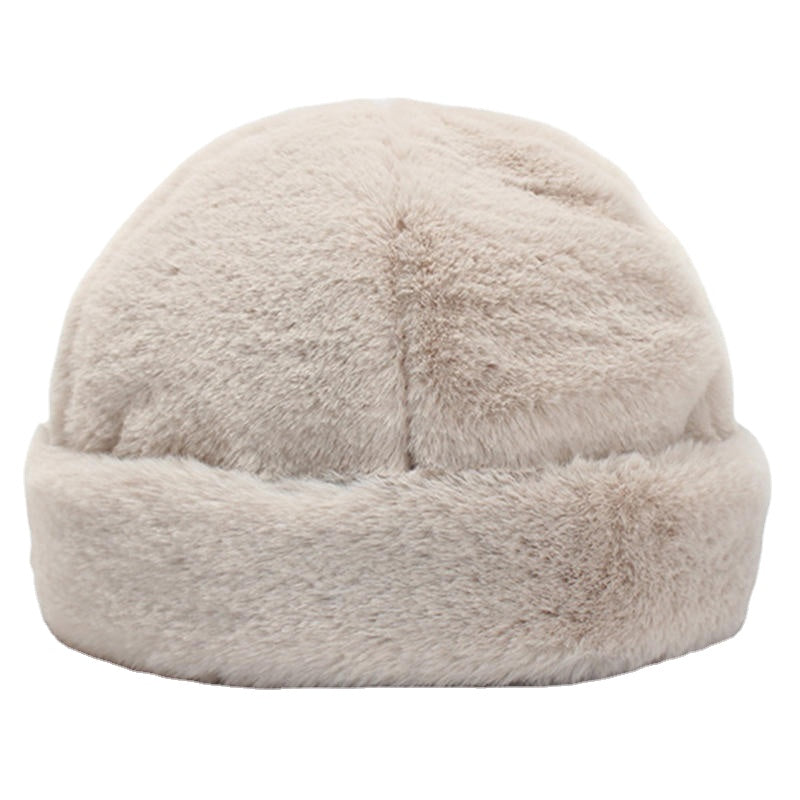 Women's Adjustable Winter Fur Hat - Soft, Warm, Brimless Design