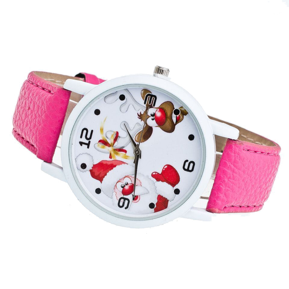 Cartoon Santa and Elk Pattern Fashion Cute Kid Watch Children Quartz Watch