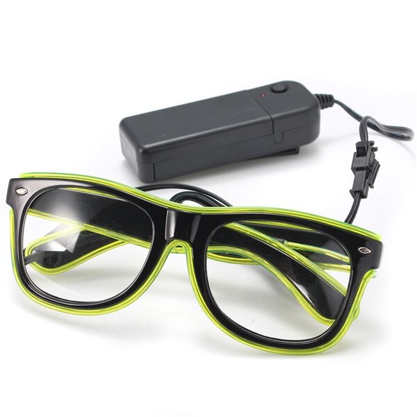 El Wire Neon LED Light Shutter Shaped Glasses For Rave Costume Party