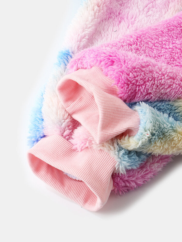 Women's Tie Dye Hooded Jumpsuit with Pockets & Zipper - Sleepwear