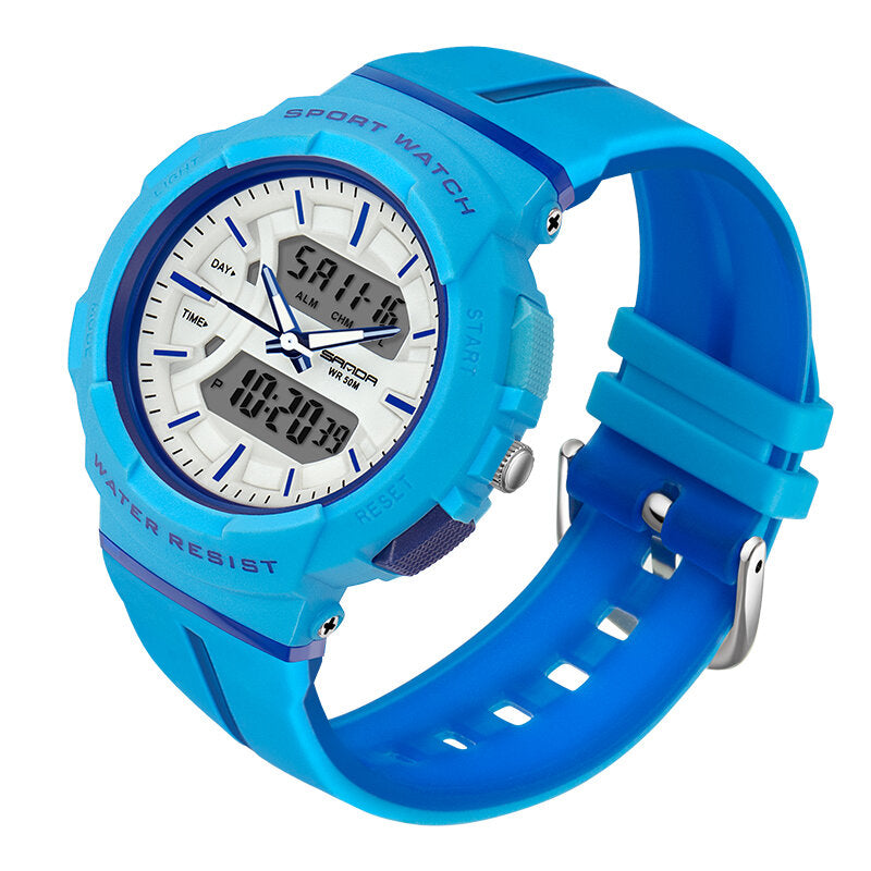 Freash Color Fashion Style Luminous Display Shockproof Dual Display Digital Watch