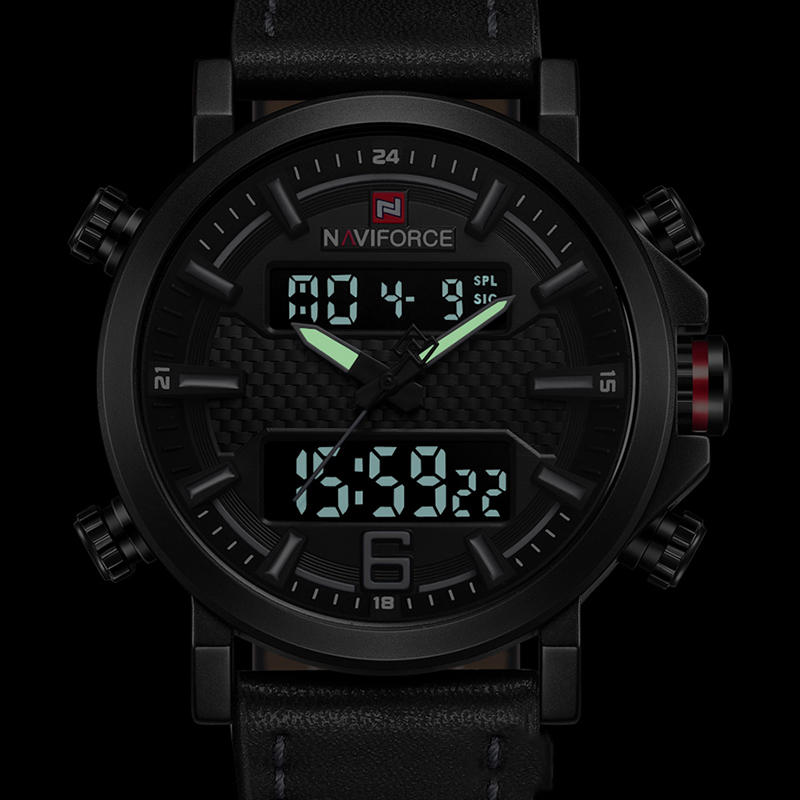 Dual Display Digital Watch Luminous Display Alarm Calendar Outdoor Sport Watch