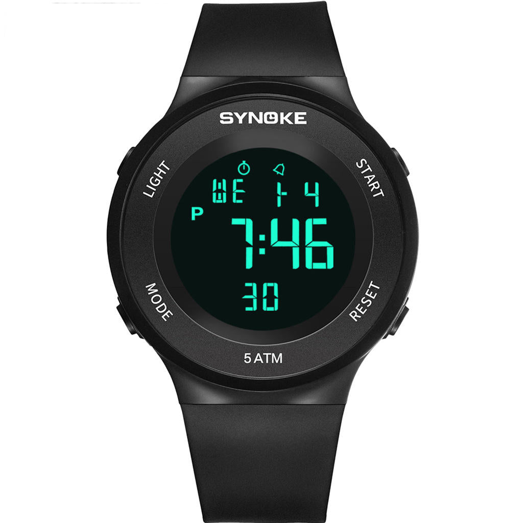 Student Watch 5ATM Waterproof Luminous Display Multi-function Sport Digital Watch