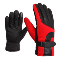 Waterproof Winter Motorcycle Leather Gloves, Touchscreen, Warm, Red/Blue/Black/Grey