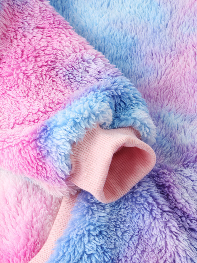 Women's Tie Dye Hooded Jumpsuit with Pockets & Zipper - Sleepwear