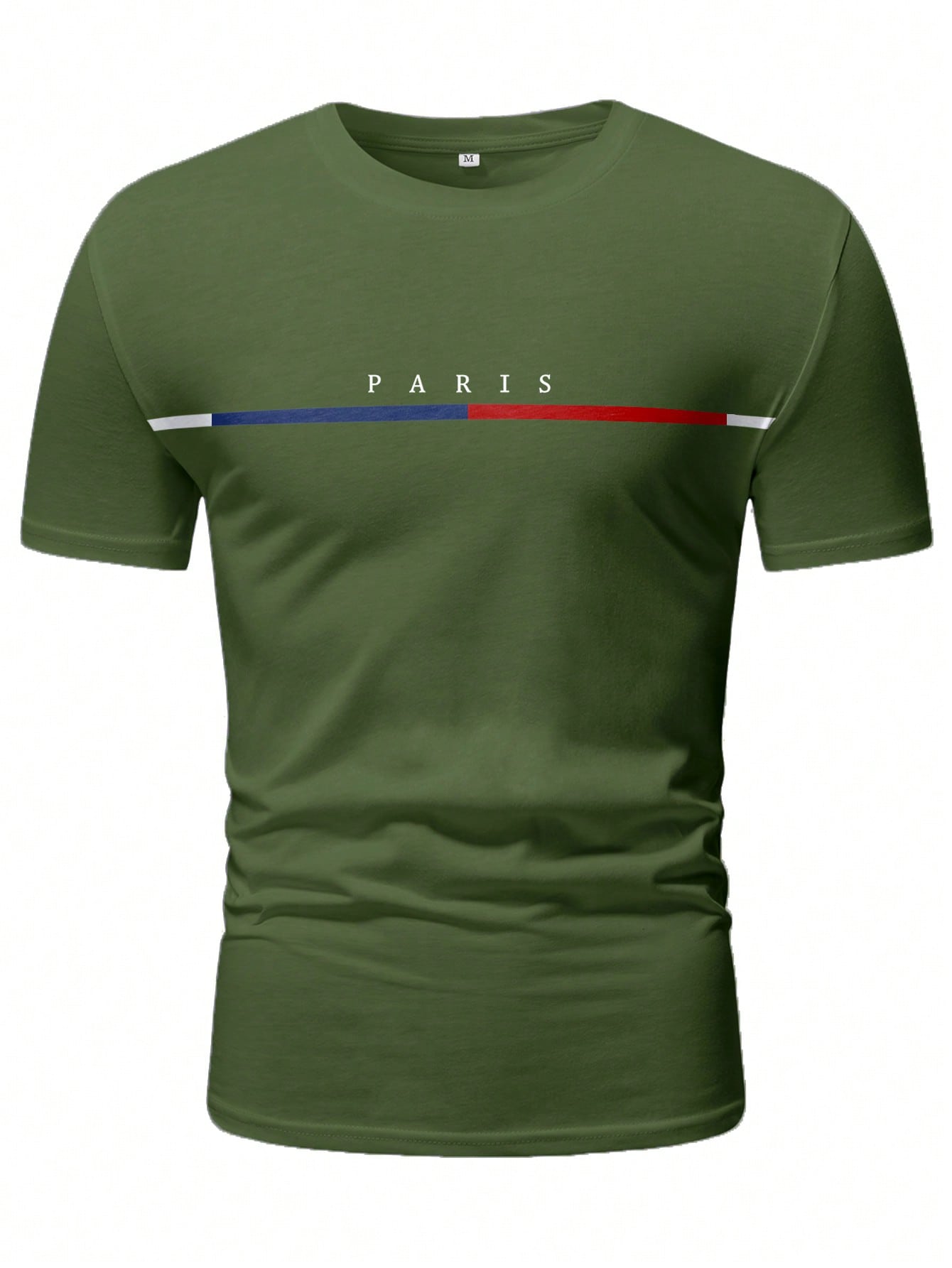 Men's Casual Letter Graphic Tee, Round Neck, Short Sleeve, Polyester