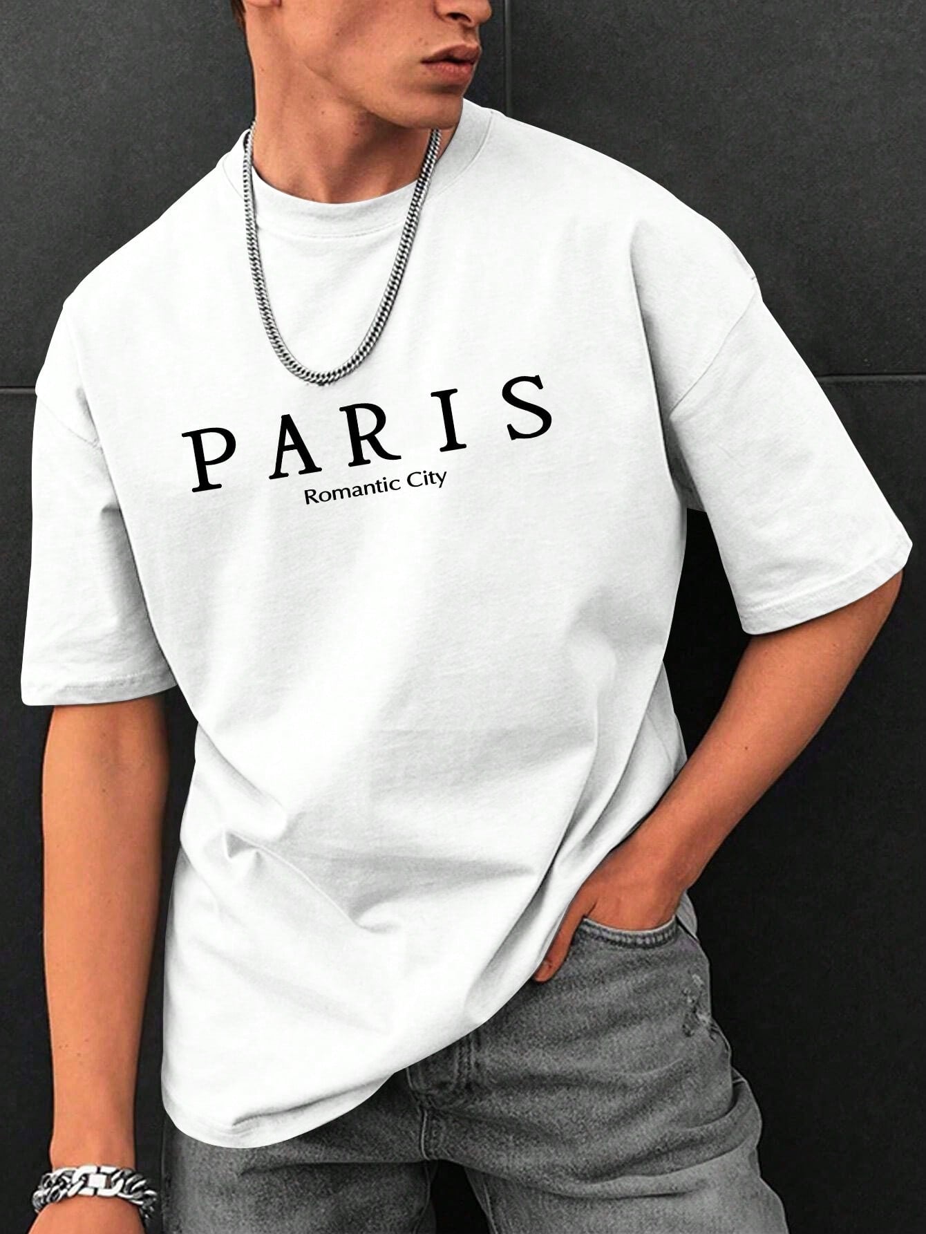 Men's Casual Round Neck T-Shirt, Letter Print, Half Sleeve, Regular Fit