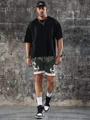 Men's Plus Size Casual Solid Round Neck Loose T-Shirt, Short Sleeve, Stretch Fabric
