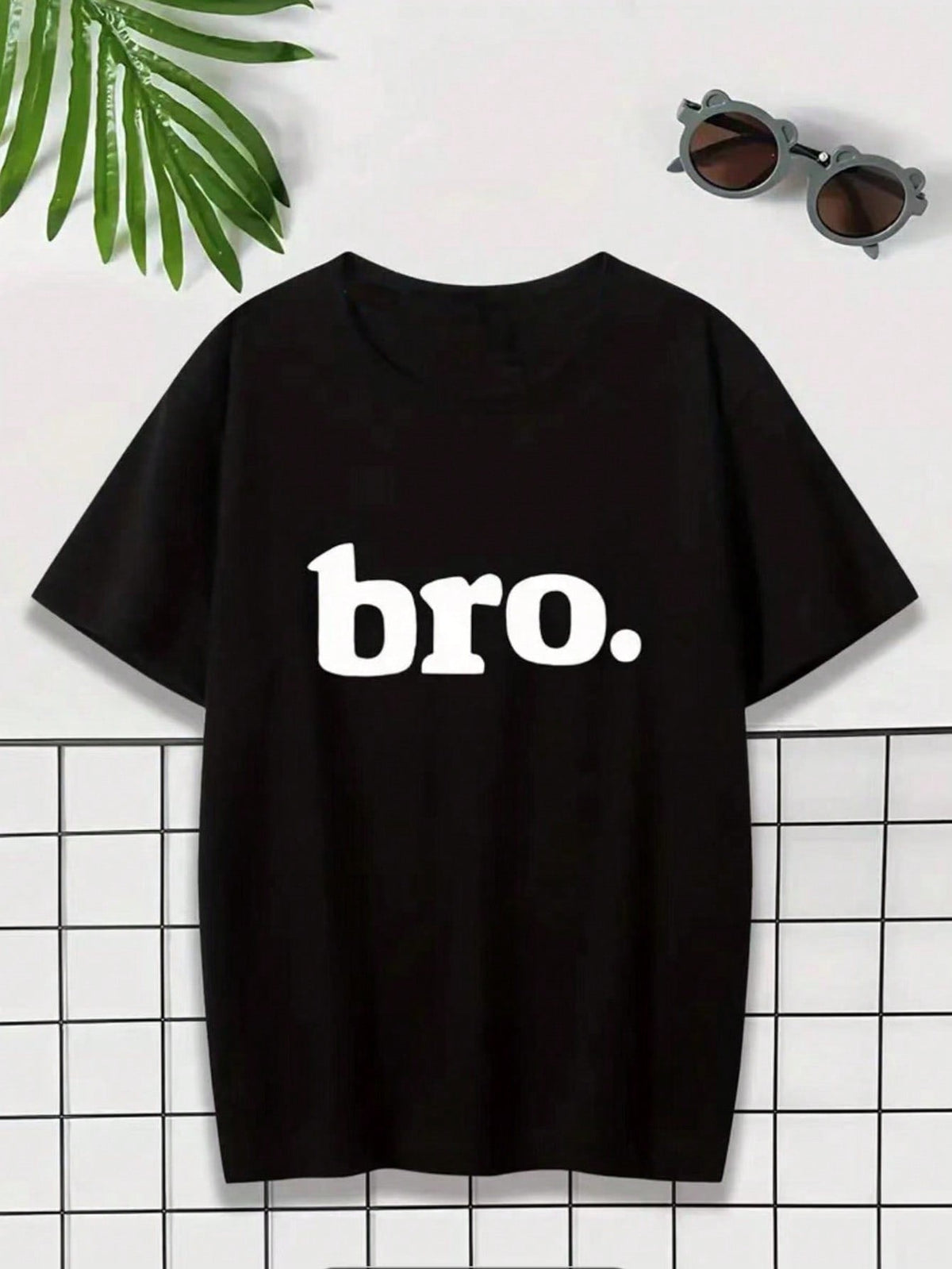 Tween Boy 2025 Casual Summer T-Shirt - Letter Print, Round Neck, Short Sleeve