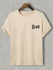Men's Casual Slim Fit Slogan T-Shirt, Short Sleeve, Summer Wear