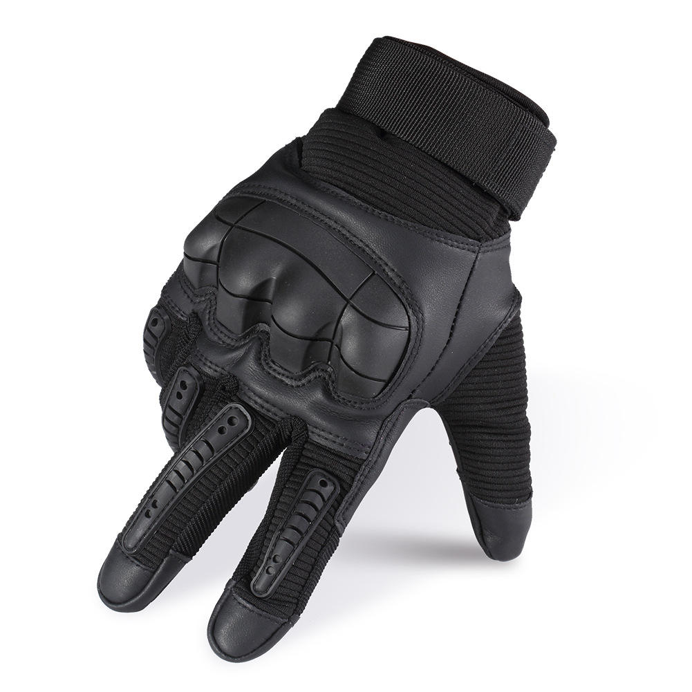 Tactical Touch Screen Full Finger Gloves with Hard Knuckle for Airsoft & Outdoor Use - 3 Colors