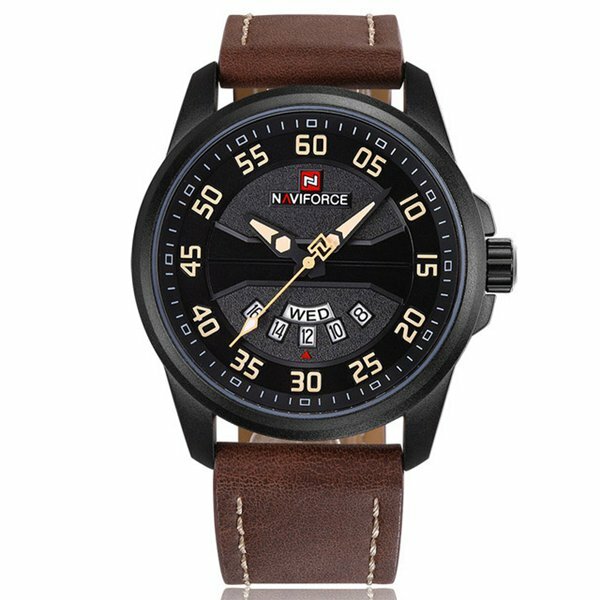 Men Watch Leather Strap Simple Dial Male Quartz Wrist Watch