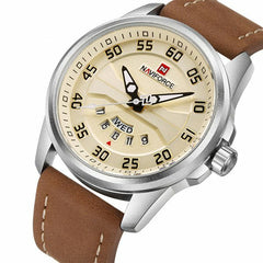 Men Watch Leather Strap Simple Dial Male Quartz Wrist Watch