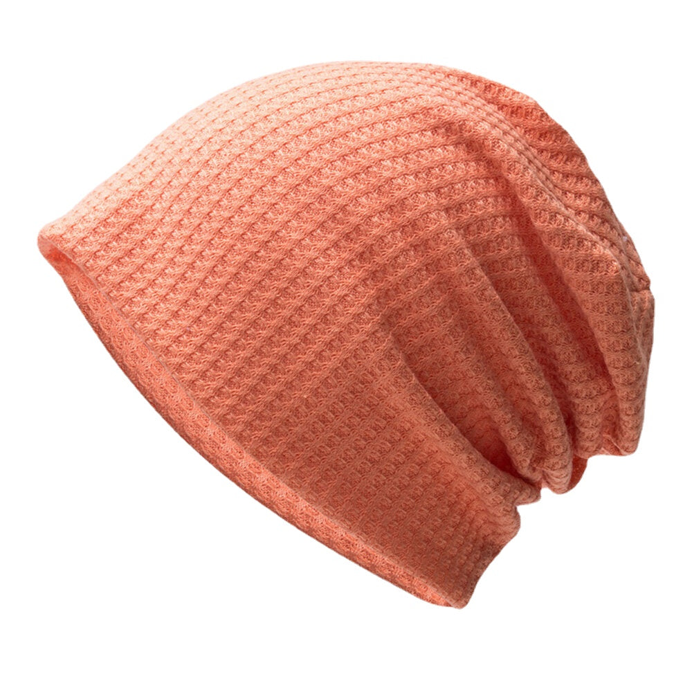 Women's Plaid Knitted Beanie - Warm, Soft, Breathable, Adjustable for Autumn/Winter