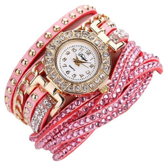 Luxury Nation Style  Crystal Gold Bracelet Watch Ladies Vintage Quartz Wirstwatches