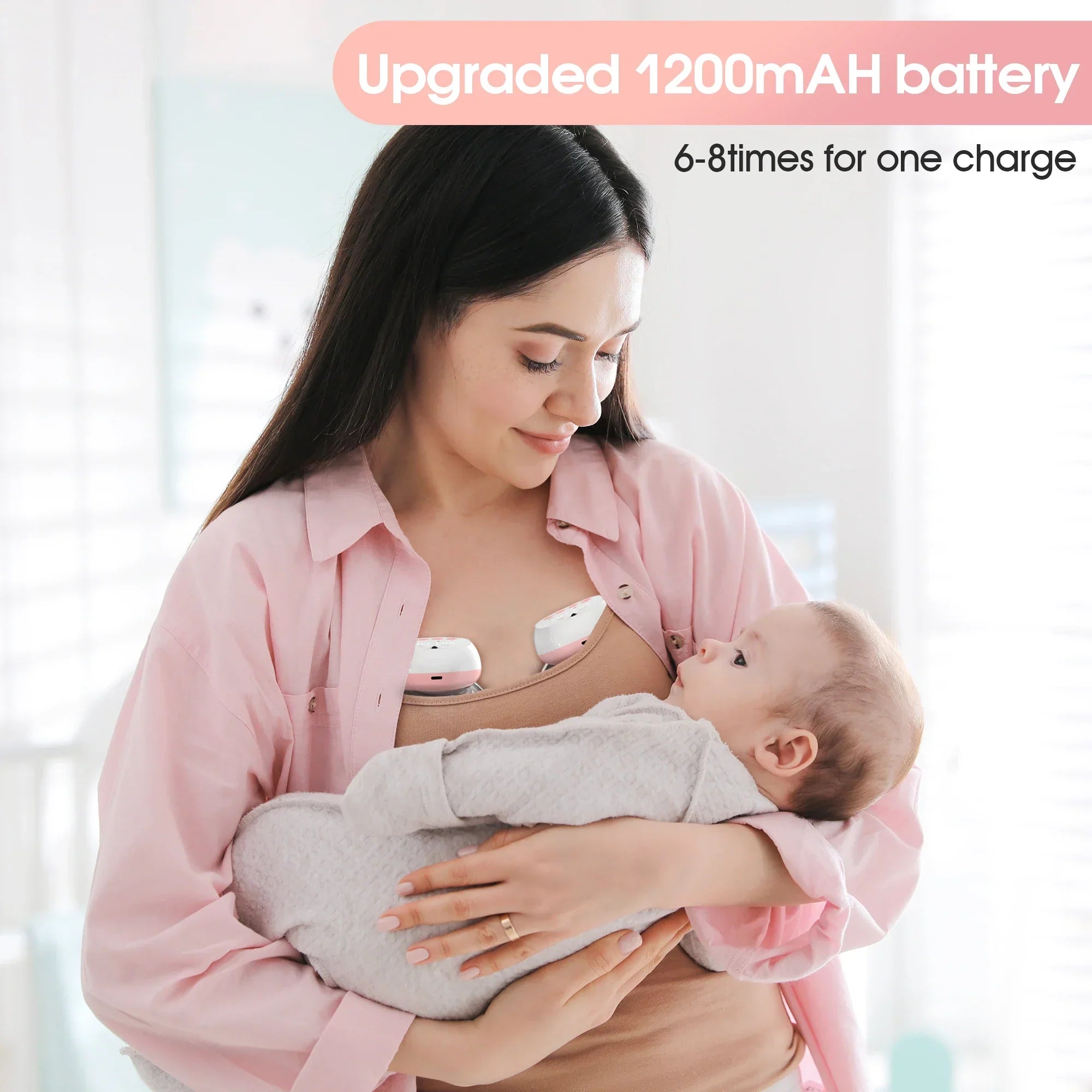 2 Pcs Electric Wearable Breast Pump, USB Rechargeable, Silent & Comfortable Milk Extractor for Easy Breastfeeding