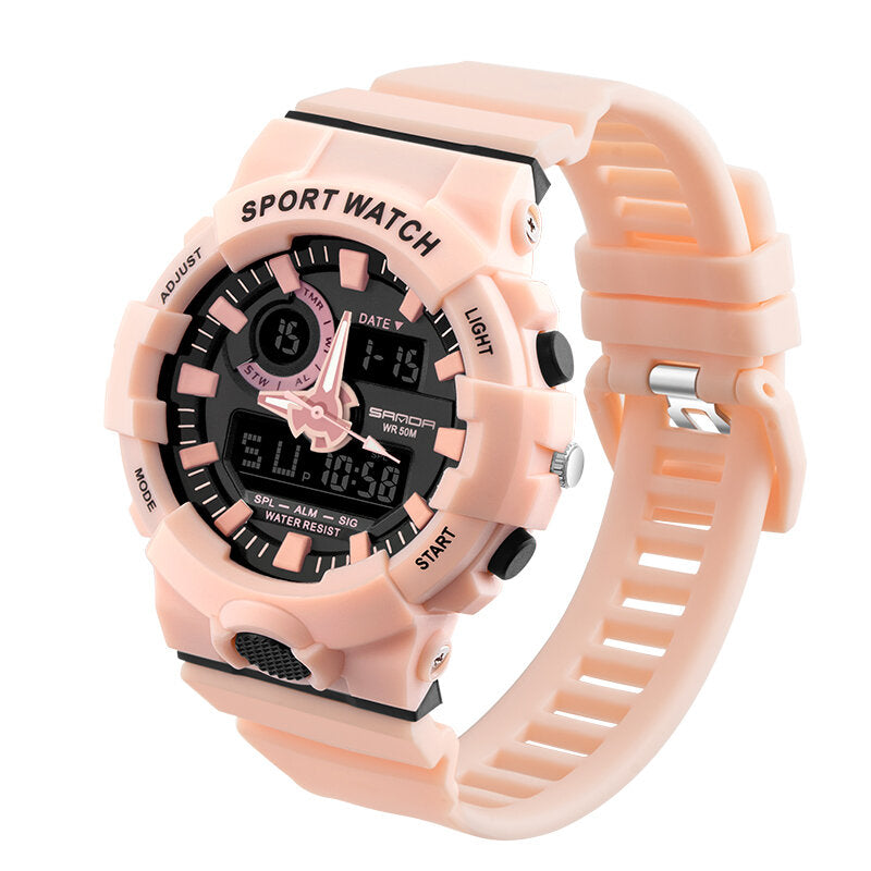 Fashion Alarm Clock Luminous Display Shockproof Couple Dual Display Digital Watch