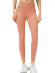 Women Sports Leggings Yoga Tights with Pockets Ribbed Pants