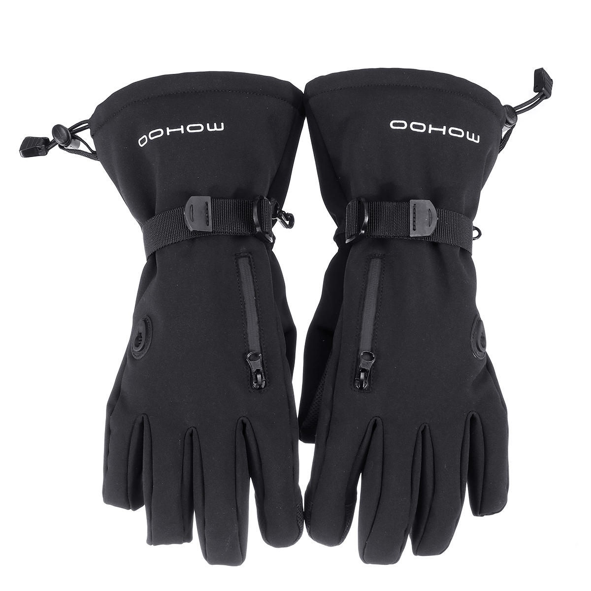 Black Waterproof Windproof Touchscreen Winter Sports Gloves for Skiing, Motorcycle, Bicycle, Running