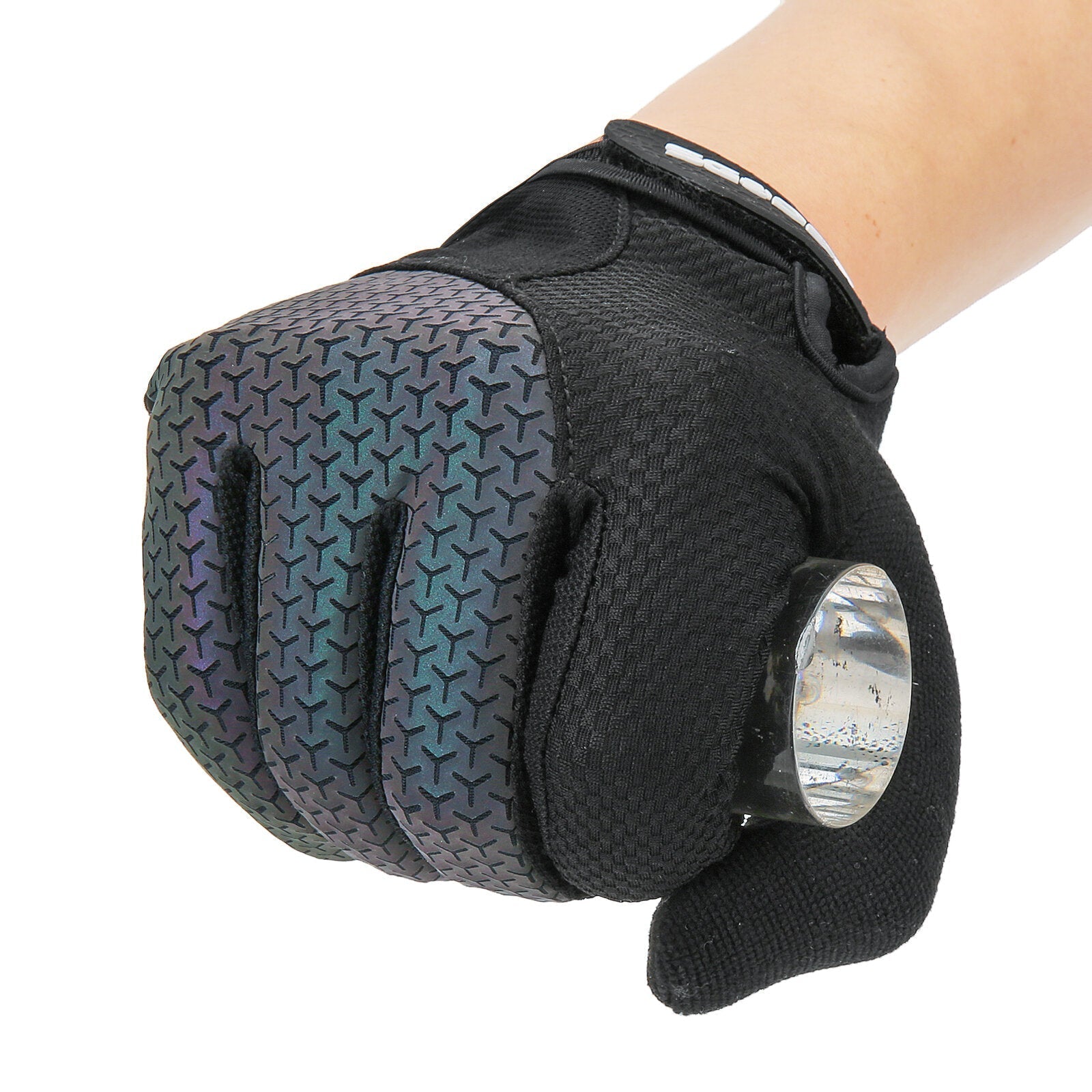 A Pair Colorful Glow Breathable Anti-Slip Full Finger Touch Screen Outdoors Motorcycle Riding Gloves