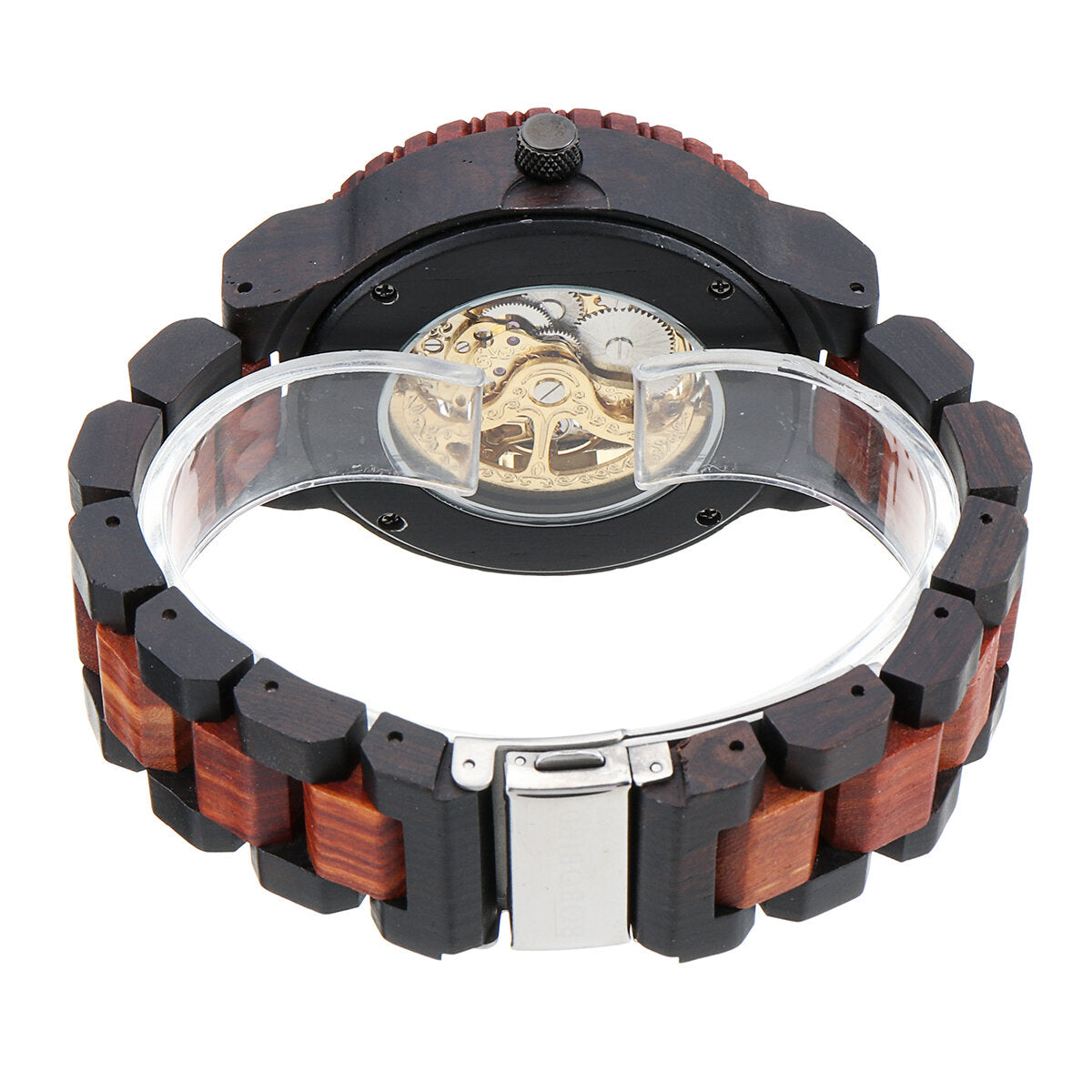 Men Wooden Luminous Hand Wristwatches Mechanical Watch